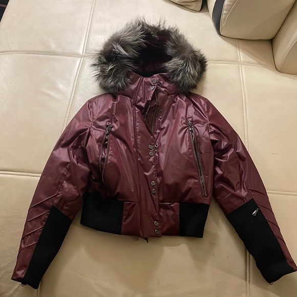 Spyder Bella genuine fox fur trim waterproof down ski jacket - Picture 7 of 14